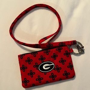 NWOT Vera Bradley Zip ID and lanyard University of Georgia